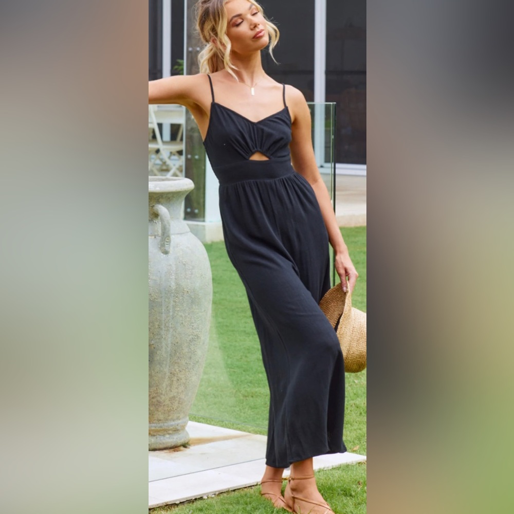 Black linen jumpsuit